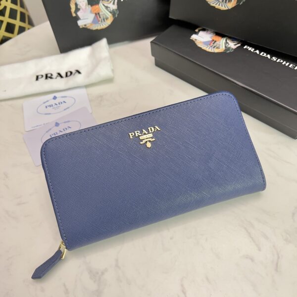 Prada Large Saffiano Leather Wallet Bluette 19Cm 1Ml506 Qwa F0016 - Image 10