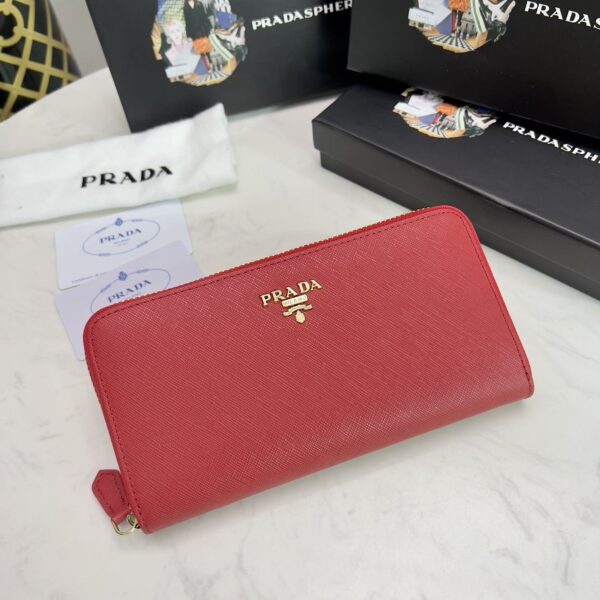 Prada Large Saffiano Leather Wallet Fiery Red 19Cm 1Ml506 Qwa F068Z - Image 10