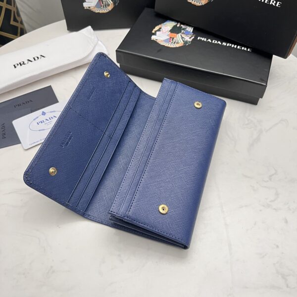 Prada Large Saffiano Triangle Wallet Navy Blue 19Cm 1Mh132 Qhh F0002 - Image 2