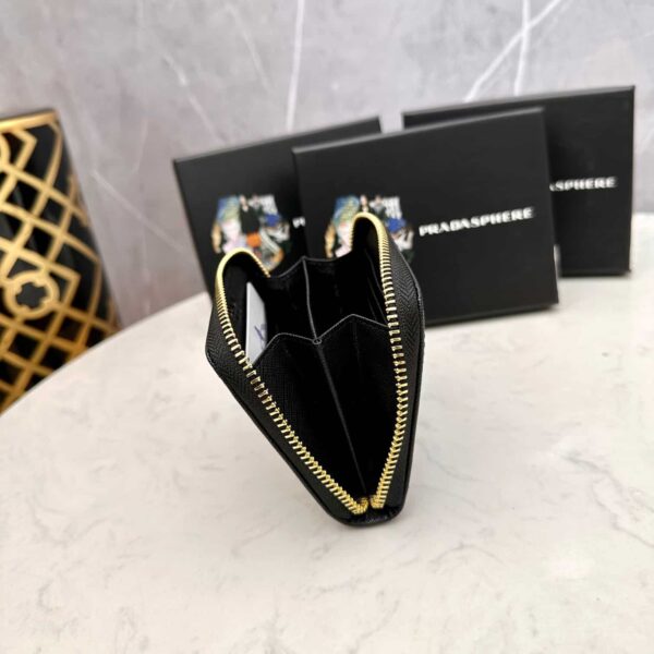 Prada Small Saffiano Leather Wallet Black And Gold 10Cm 1Ml036 Qhh F0002 - Image 3