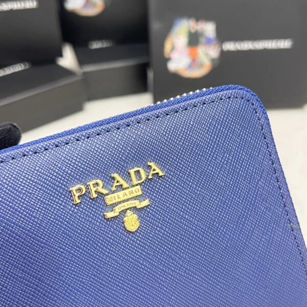 Prada Saffiano Leather Coin Purse Bluette Wallet 10Cm 1Mm268 Qwa F0016 - Image 2