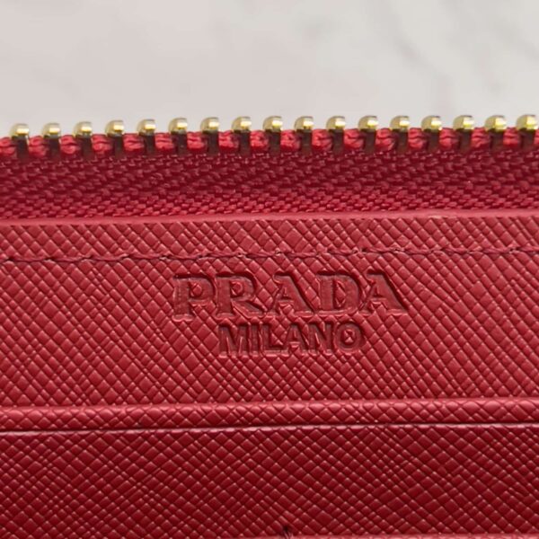 Prada Large Saffiano Leather Wallet Fiery Red 19Cm 1Ml506 Qwa F068Z - Image 3