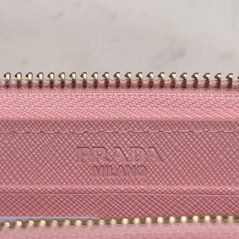 Prada Large  Saffiano Triangle Zip Around Long Wallet Light Pink 19Cm 1Ml506 Qhh F0002 - Image 3