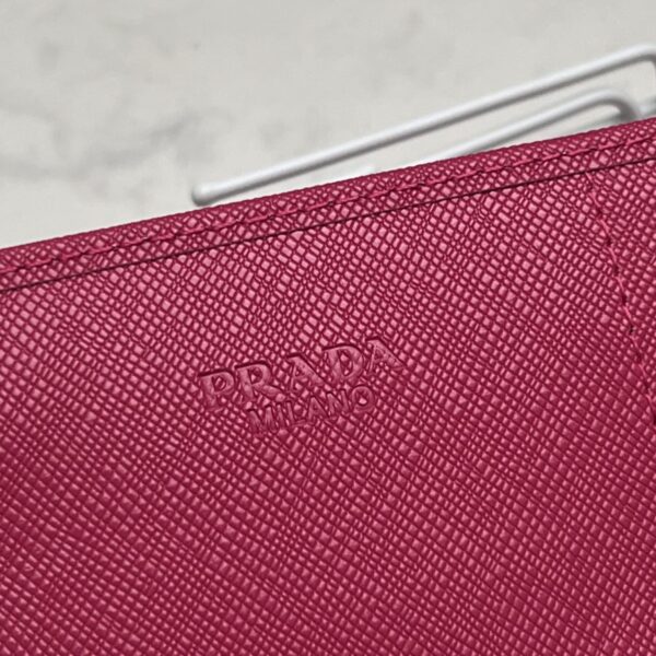 Prada Saffiano Lux Leather Flap Continental Dark Pink Wallet 19Cm - Image 3