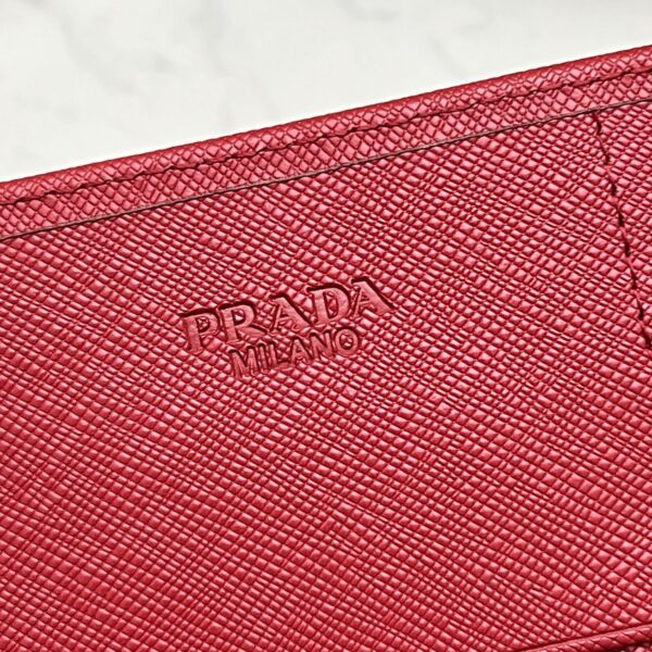 Prada Saffiano Monochrome Flap Long Wallet Full Red 19Cm 1Mh132 Zlp F061H - Image 3