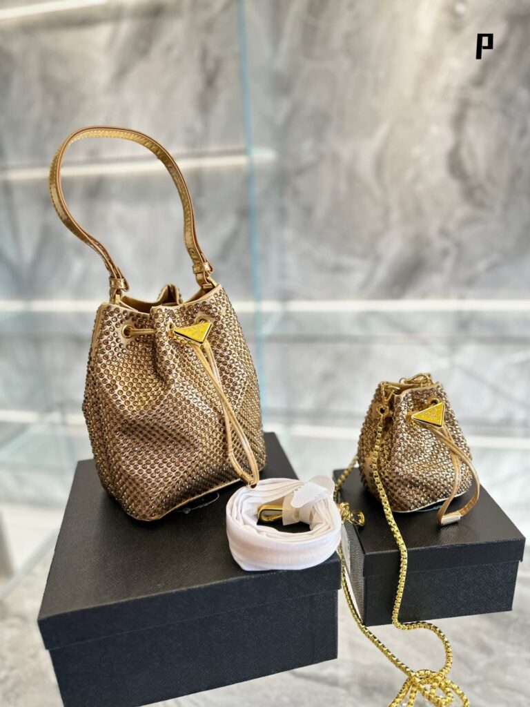 Prada Embellished Satin Pouch Platinum Color 20Cm 1Nr016 2Awl F0522 - Image 2