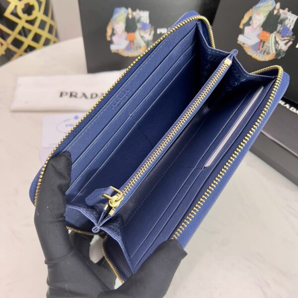 Prada Large Saffiano Leather Wallet Bluette 19Cm 1Ml506 Qwa F0016 - Image 4
