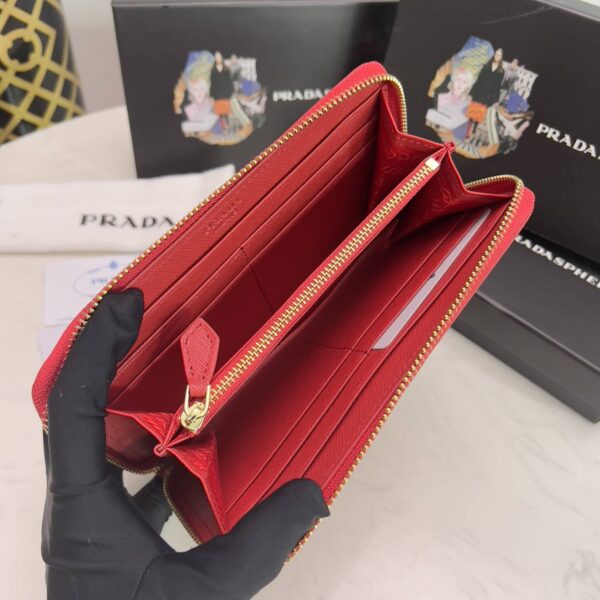 Prada Large Saffiano Leather Wallet Fiery Red 19Cm 1Ml506 Qwa F068Z - Image 4