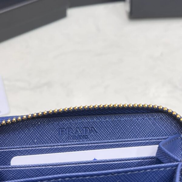 Prada Saffiano Leather Coin Purse Bluette Wallet 10Cm 1Mm268 Qwa F0016 - Image 4