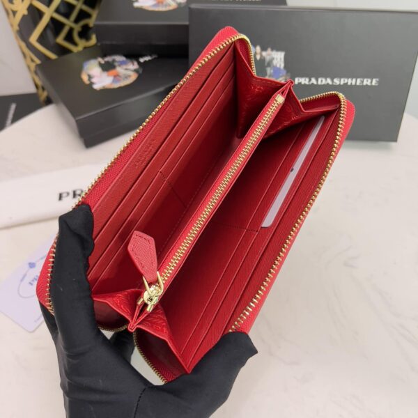 Prada Large Saffiano Leather Wallet Full Red 19Cm 1Ml506 Qwa F0505 - Image 4