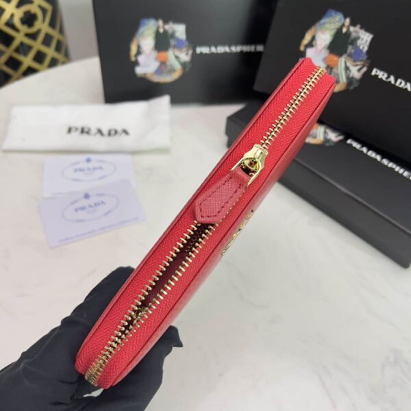 Prada Large Saffiano Leather Wallet Fiery Red 19Cm 1Ml506 Qwa F068Z - Image 5