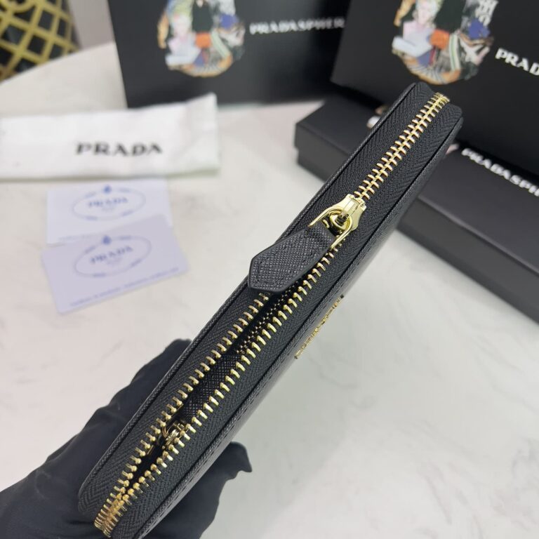 Prada Large Saffiano Leather Wallet Black 19Cm 1Ml506 Qwa F0002 - Image 5