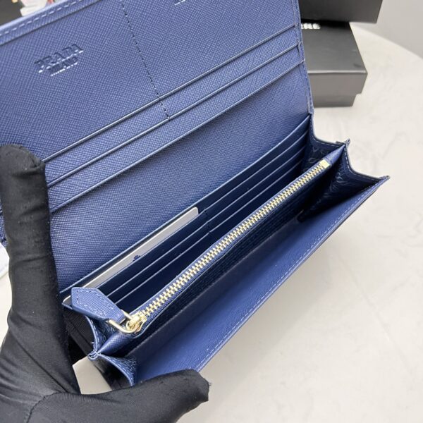 Prada Saffiano Monochrome Flap Long Wallet Full Navy Blue 19Cm 1Mh132 Zlp F061H - Image 5