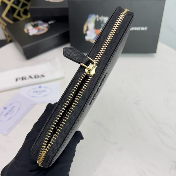 Prada Large Saffiano Leather Wallet Full Black 19Cm 1Ml506 Qwa F0505 - Image 5