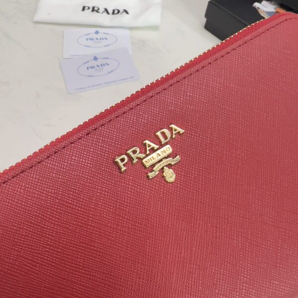 Prada Large Saffiano Leather Wallet Fiery Red 19Cm 1Ml506 Qwa F068Z - Image 6