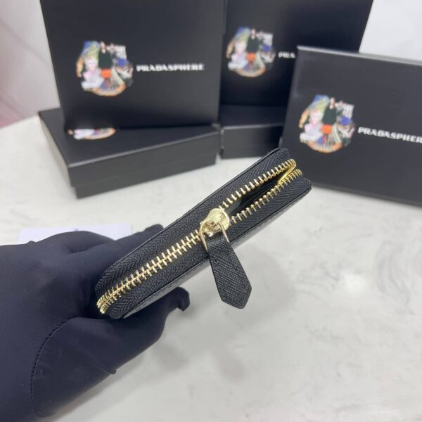 Prada Saffiano Leather Coin Purse Black Wallet 10Cm 1Mm268 Qwa F0002 - Image 6