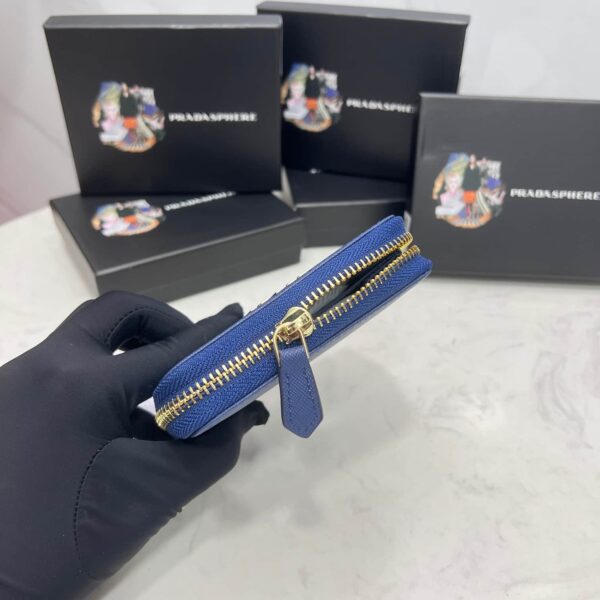 Prada Saffiano Leather Coin Purse Bluette Wallet 10Cm 1Mm268 Qwa F0016 - Image 6