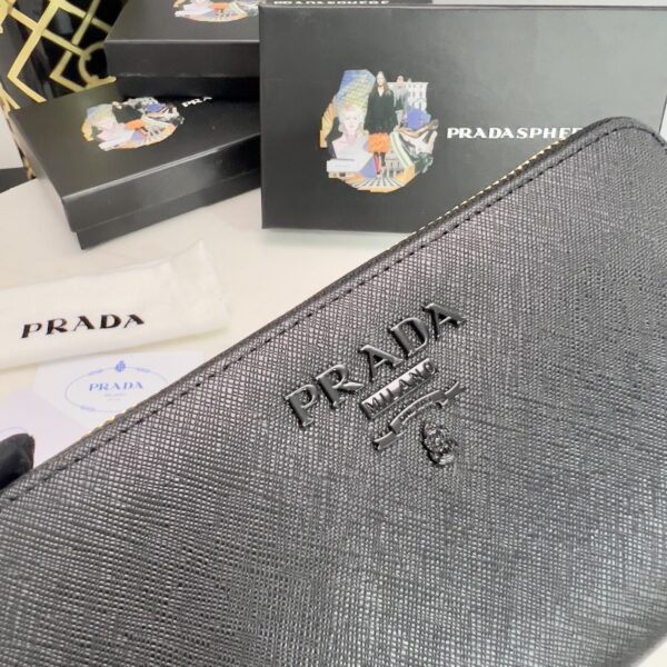 Prada Large Saffiano Leather Wallet Full Black 19Cm 1Ml506 Qwa F0505 - Image 6
