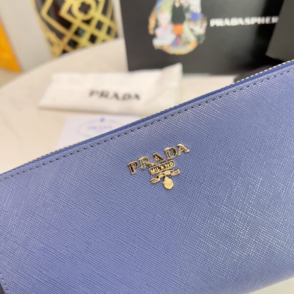 Prada Large Saffiano Leather Wallet Bluette 19Cm 1Ml506 Qwa F0016 - Image 7