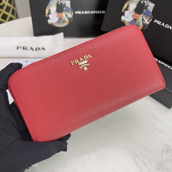Prada Large Saffiano Leather Wallet Fiery Red 19Cm 1Ml506 Qwa F068Z - Image 7