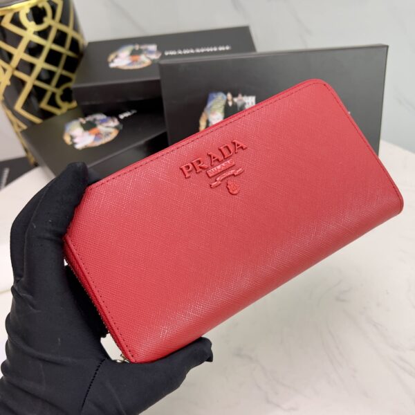 Prada Large Saffiano Leather Wallet Full Red 19Cm 1Ml506 Qwa F0505 - Image 7