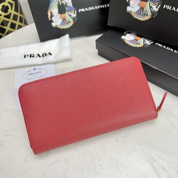 Prada Large Saffiano Leather Wallet Fiery Red 19Cm 1Ml506 Qwa F068Z - Image 8