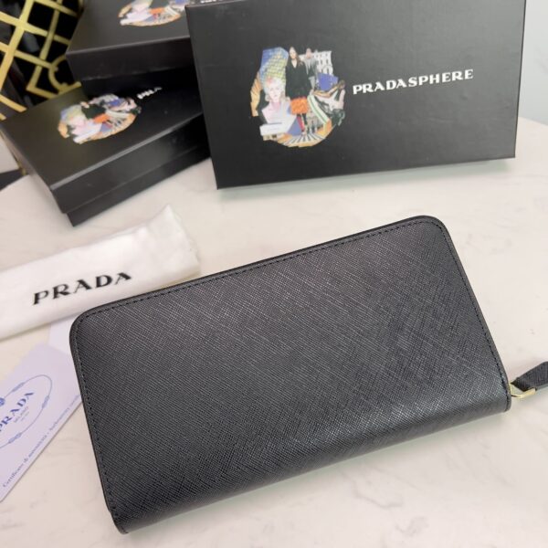 Prada Large Saffiano Leather Wallet Full Black 19Cm 1Ml506 Qwa F0505 - Image 8