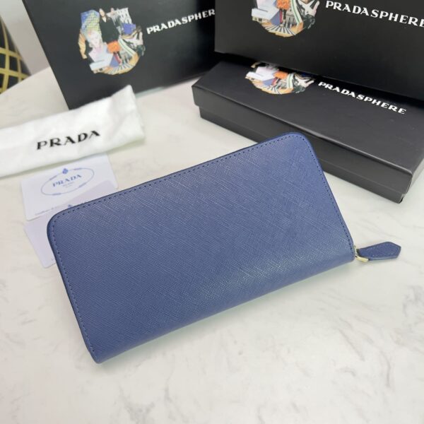 Prada Large Saffiano Leather Wallet Bluette 19Cm 1Ml506 Qwa F0016 - Image 9