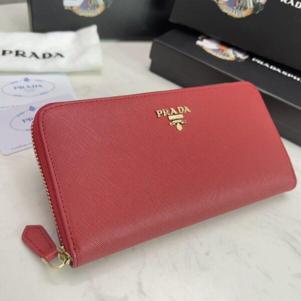 Prada Large Saffiano Leather Wallet Fiery Red 19Cm 1Ml506 Qwa F068Z - Image 9