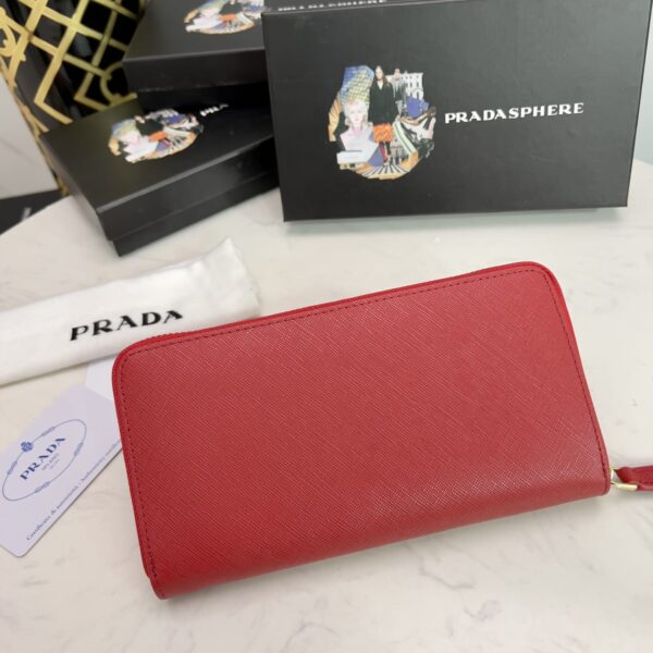 Prada Large Saffiano Leather Wallet Full Red 19Cm 1Ml506 Qwa F0505 - Image 9