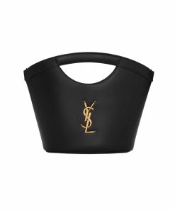 Saint Laurent Celia Mini Tote In Smooth Leather Black 20Cm 7910690U90W1000