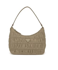Prada Mini Bag Nylon And Saffiano Leather Khaki 21Cm