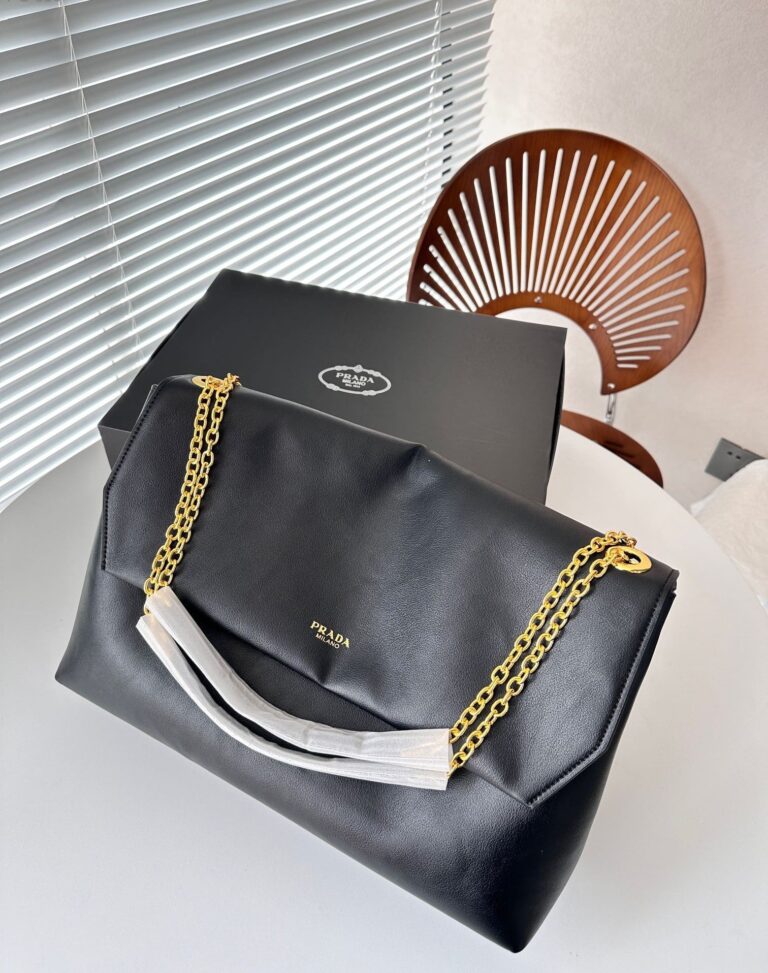 Prada Medium Leather Shoulder Bag Black 38Cm 1Bd367 2Cys F0002 V Ooo - Image 2