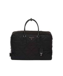 Prada Quilted Re Nylon Travel Bag Black 43Cm 2Va0092Dgwf0002Vooo