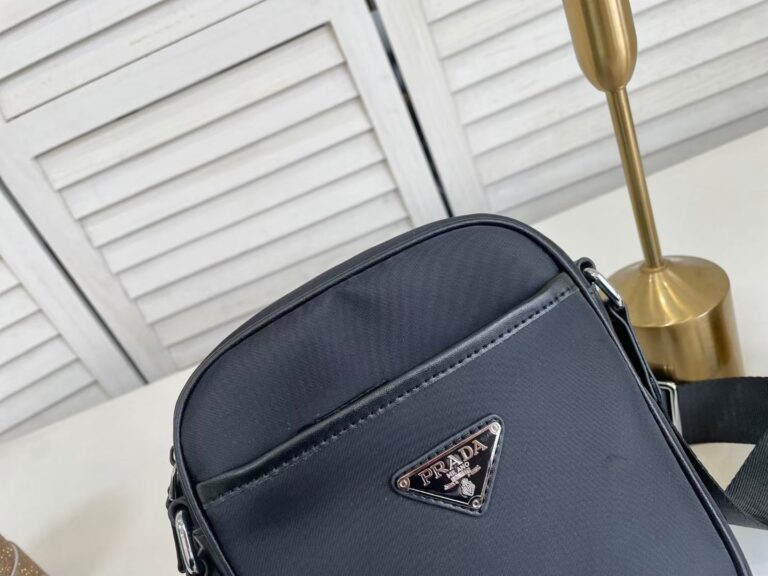 Prada Re Nylon Saffiano Logo Leather Bag Black 21Cm 23Ss 2Vh112 2Dmh F0002 - Image 7