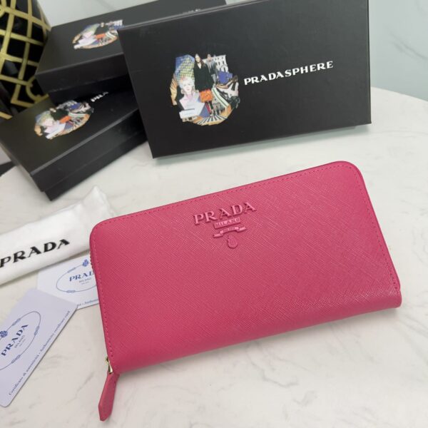 Prada Large Saffiano Leather Wallet Full Pink 19Cm 1Ml506 Qwa F0505 - Image 10