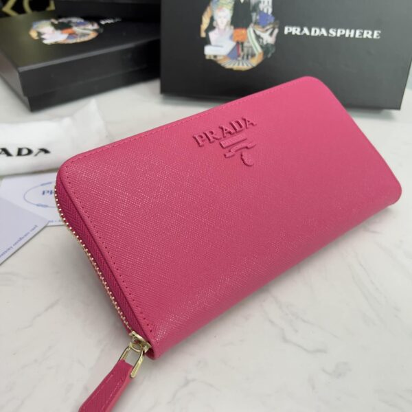 Prada Large Saffiano Leather Wallet Full Pink 19Cm 1Ml506 Qwa F0505 - Image 9