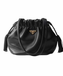 Prada Nappa Leather Shoulder Bag Black 23Cm 1Bg541 2Dx8 F0002 V Ooo