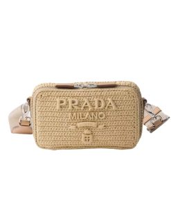 Prada Crochet Prada Brique Bag Natural 20Cm 2Vh173 2M2T F0018 V Nlo