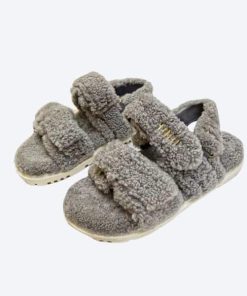 Dioract Grey Shearling Sandals