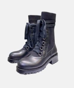 Dior Rubber Sole Lace-Up Casual Style Black Blended Fabrics Plain