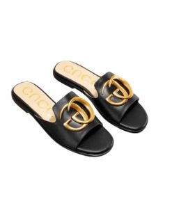 Gucci Princetown Gg Slippers Leather Black