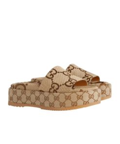Gucci Women's Platform Slide Sandal Camel 623212 Uko00 2580