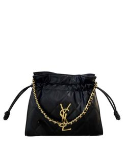 Saint Laurent Bucket Bag Quilted Lambskin Black 29Cm