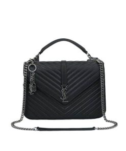 Saint Laurent College Large Chain Bag Black 32Cm 600278Brm041000