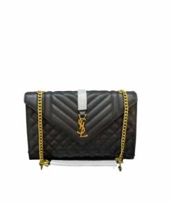 Saint Laurent Envelope Chain Bag In Mix Matelasse Grain De Poudre Embossed Leather 31Cm