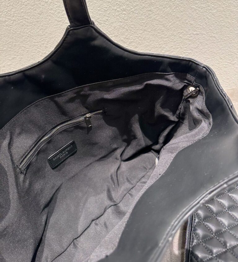 Saint Laurent Icare Shopping Bag In Quilted Lambskin Black Silver 40Cm - Image 4