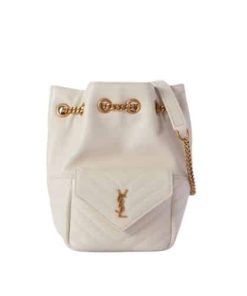 Saint Laurent Joe Mini Bucket Bag In Quilted Lambskin Beige 19Cm