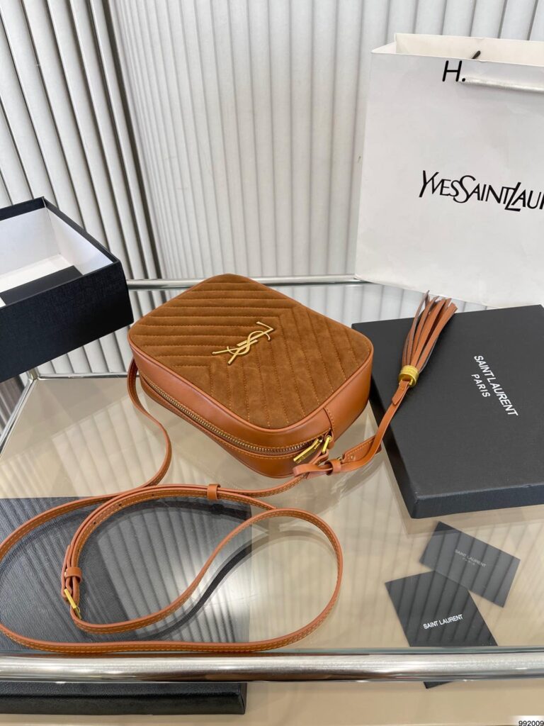 Saint Laurent Lou Camera Bag In Quilted Suede And Smooth Leather 7152321S7R77761 - Image 7