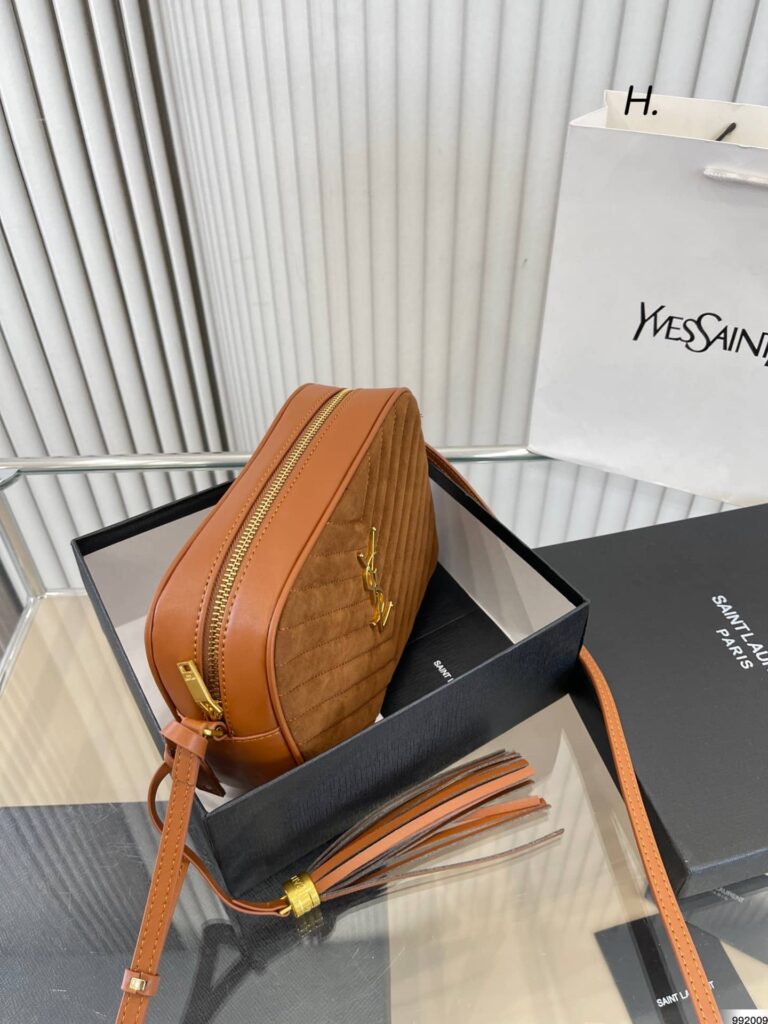 Saint Laurent Lou Camera Bag In Quilted Suede And Smooth Leather 7152321S7R77761 - Image 6